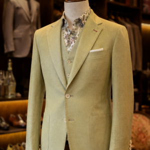 Vest Linen Xanh Olive Bespoke 3 Mảnh năm 2026 – May Đo Cao Cấp Giao Tailor